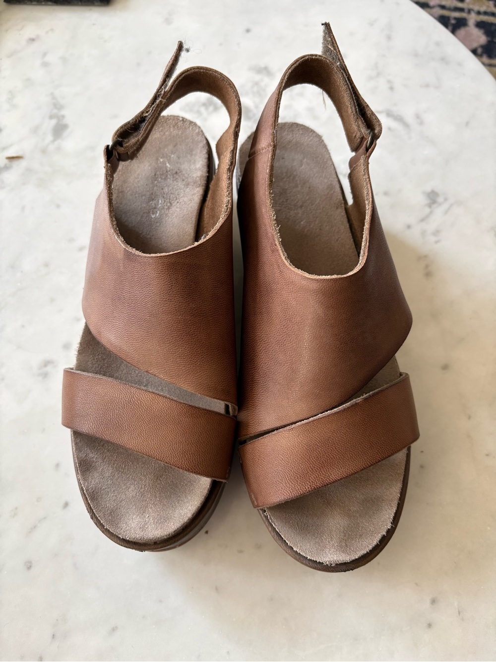 Brown Platform Sandals - Neutral Brown